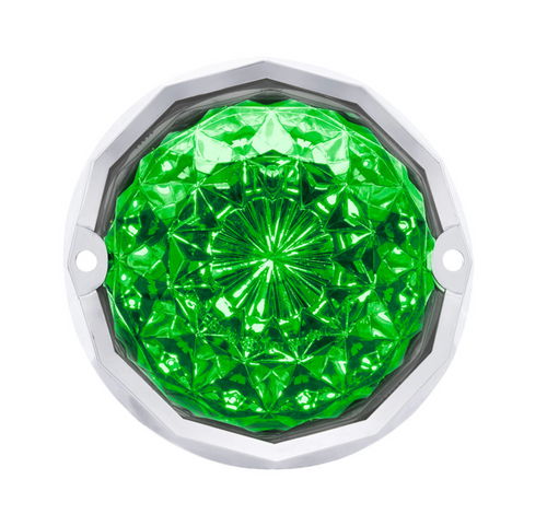Double Fury 19 LED Dual Function Crystal Watermelon Light Kit With Bezel-Amber & Green LED/Clear Lens