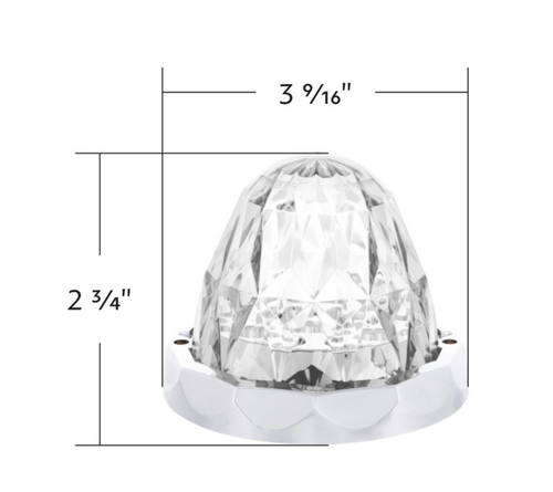 Double Fury 19 LED Dual Function Crystal Watermelon Light Kit With Bezel-Amber & Green LED/Clear Lens