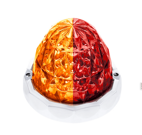 Double Fury 19 LED Dual Function Crystal Watermelon Light Kit With Bezel-Amber & Red LED/Clear Lens