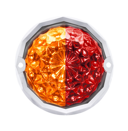 Double Fury 19 LED Dual Function Crystal Watermelon Light Kit With Bezel-Amber & Red LED/Clear Lens