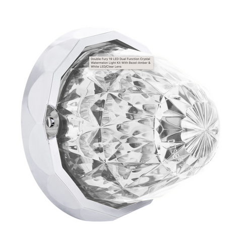 Double Fury 19 LED Dual Function Crystal Watermelon Light Kit With Bezel-Amber & White LED/Clear Lens