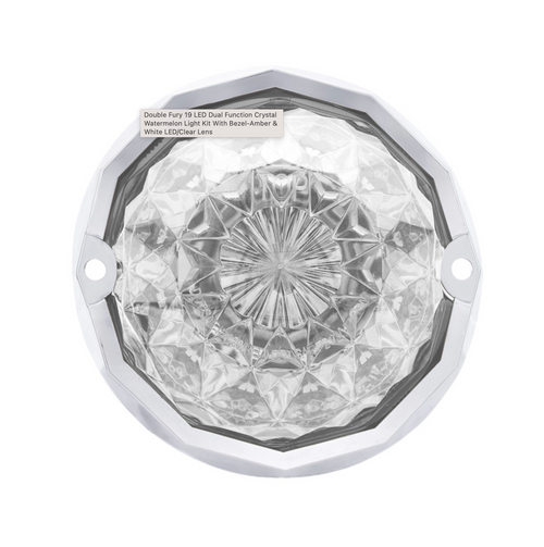Double Fury 19 LED Dual Function Crystal Watermelon Light Kit With Bezel-Amber & White LED/Clear Lens