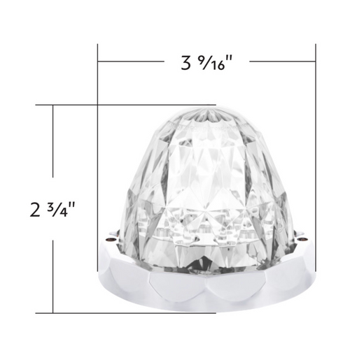 Double Fury 19 LED Dual Function Crystal Watermelon Light Kit With Bezel-Amber & White LED/Clear Lens