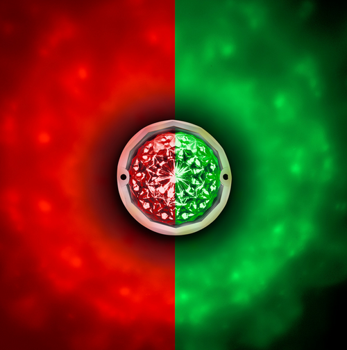 Double Fury 19 LED Dual Function Crystal Watermelon Light Kit With Bezel-Red & Green LED/Clear Lens