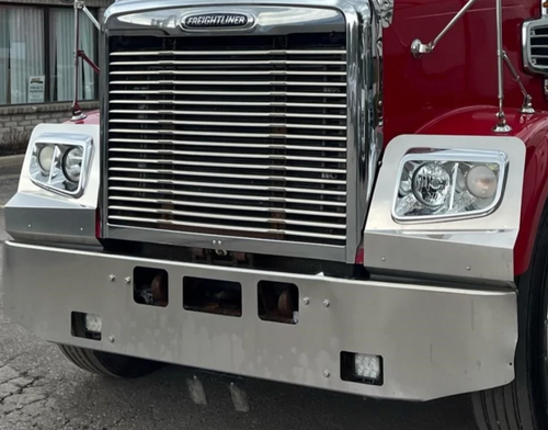 15" Bumper Chrome Freightliner Classic XL, Coronado SD 2010+  W/ Step, Tow Holes & Fog Light Holes