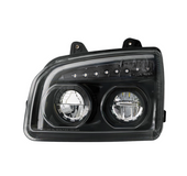 High Power LED Blackout Headlight With LED Turn Signal & Light Bar For 2015-2025 Kenworth T880-Driver