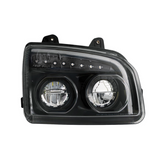 High Power LED Blackout Headlight With LED Turn Signal & Light Bar For 2015-2025 Kenworth T880-Passenger