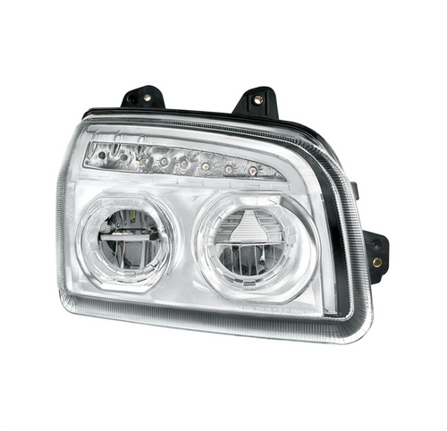 High Power LED Chrome Headlight With LED Turn Signal & Light Bar For 2015-2025 Kenworth T880-Passenger
