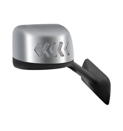 Chrome Plastic Hood Mirror Assembly With Sequential LED Turn Signals For 2018-2024 International Prostar LT-Passenger