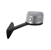 Chrome Plastic Hood Mirror Assembly With Sequential LED Turn Signals For 2018-2024 International Prostar LT-Driver