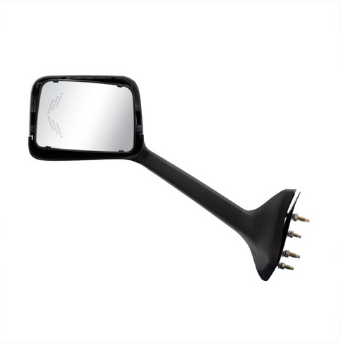 Chrome Plastic Hood Mirror Assembly With Sequential LED Turn Signals For 2018-2024 International Prostar LT-Driver