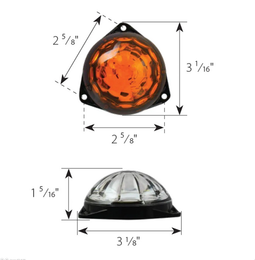 White/Clear Mini Super Star Watermelon Surface Mount LED Sealed Light