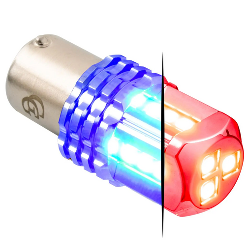 Red/Blue 1157 Dual Color LED Bulb 1pc/Pack