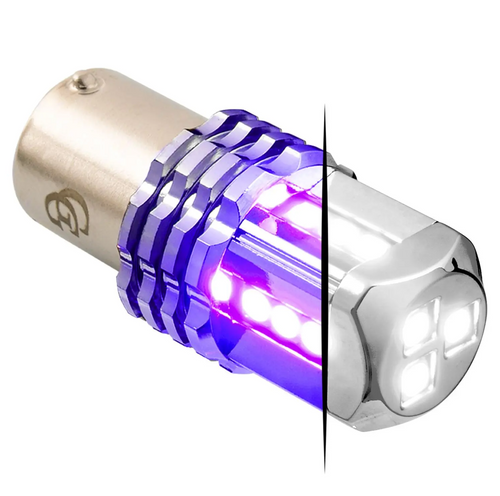White/Purple 1157 Dual Color LED Bulb White Primary