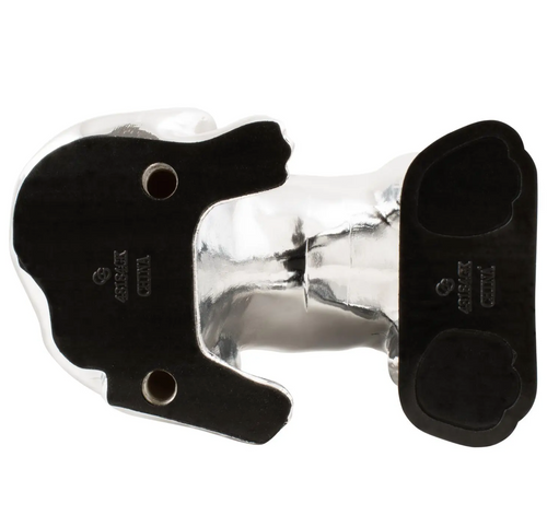 Howling Wolf Hood Ornament Chrome Size	4-1/8" L x 2-1/4" W x 5-3/4" H