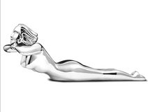 Vintage Posing Lady Hood Ornament Chrome