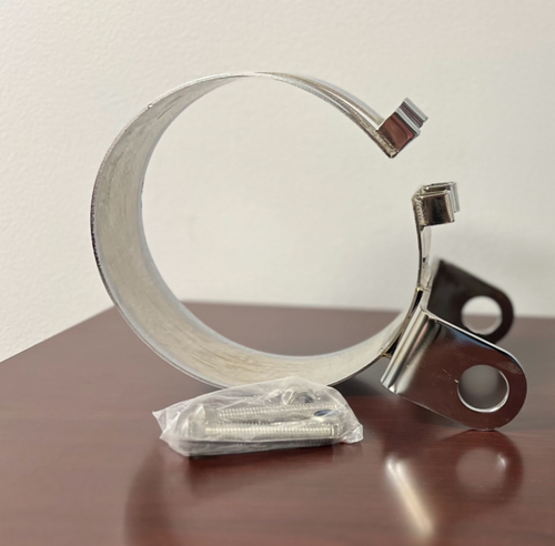 6" Stack Clamp Slide Mount Bracket 3" Wide Chrome Fits Kenworth & Peterbilt