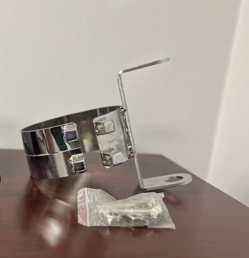 7" Stack Clamp Slide Mount Bracket 3" Wide Chrome Fits Kenworth & Peterbilt