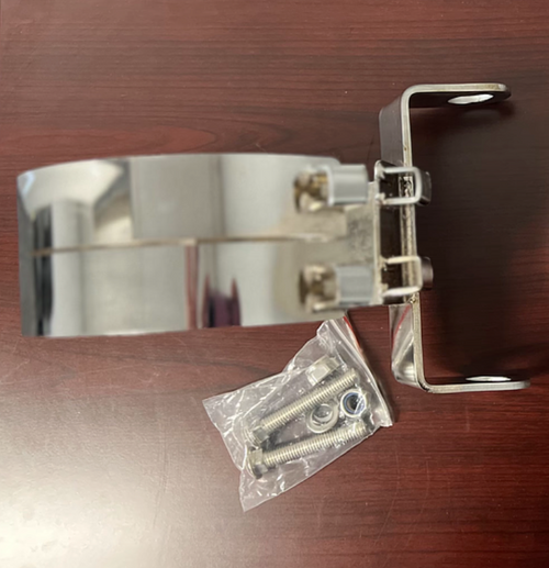 8" Stack Clamp Slide Mount Bracket 3" Wide Chrome Fits Kenworth & Peterbilt