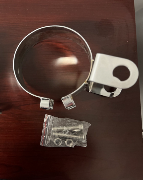 6" Stack Clamp Slide Mount Bracket 3" Wide Chrome Fits Kenworth & Peterbilt