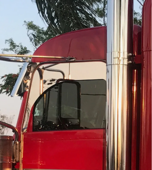 Door Extension fits Peterbilt 378,379, 2007+ Polished Stainless Steel Pair.