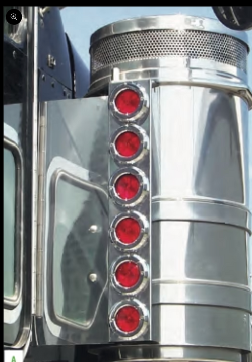 Kenworth Rear Breather Light Panel 13'' Vortox/Donaldson W/ 12 Button Light Holes 3/4" ,No lights PAIR