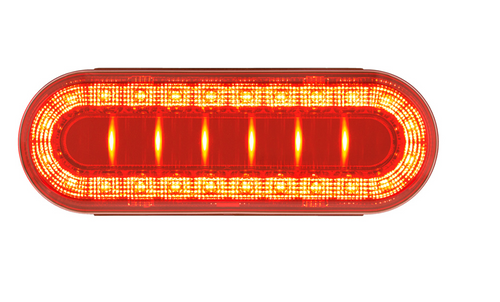 30 LED 6" Oval Lumos Light I-Series (Stop, Turn & Tail) - Red LED/Red Lens