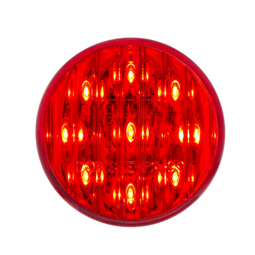 9 LED 2" Round Light (Clearance/Marker) - Red LED/Red Lens