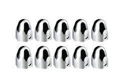 1-1/2" x 2" Chrome Steel Bullet Nut Covers (10-Pack)