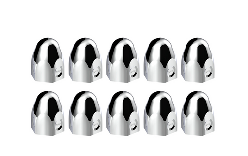 1-1/2" x 2" Chrome Steel Bullet Nut Covers (10-Pack)