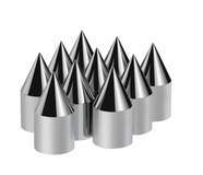 1-1/8" x 2-13/16" Chrome Plastic Spike Nut Covers - Push-On (Color Box Of 10)