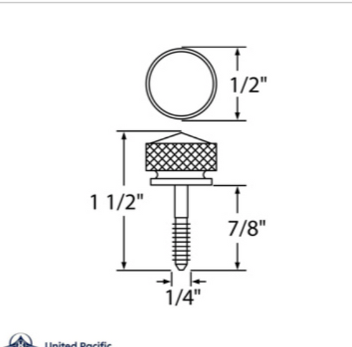 1/4"-20 Knurled Head Dash Screw For Peterbilt - Blue Crystal (14-Pack)