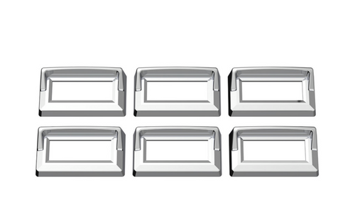 Chrome Plastic Switch Label Covers With Visor For 2005 & Older Kenworth (6-Pack)