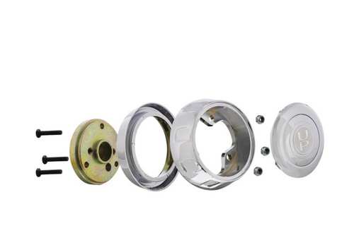 Chrome Steering Wheel Hub & Horn Button Kit For Kenworth (1995-1997) & Peterbilt (1993-1998)