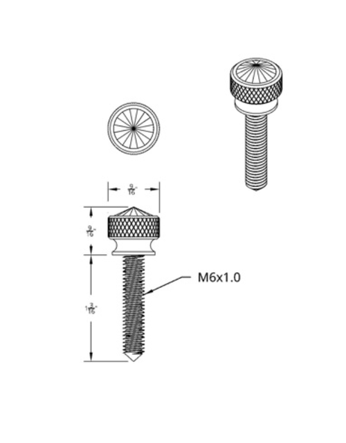 1-3/16" Long M6-1.0 Dash Screw With Crystal For Kenworth - Clear Crystal(12-Pack)