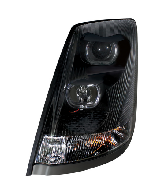 Blackout Projection Headlight With White LED Light Bar For 2003-2017 Volvo VN/VNL - Driver