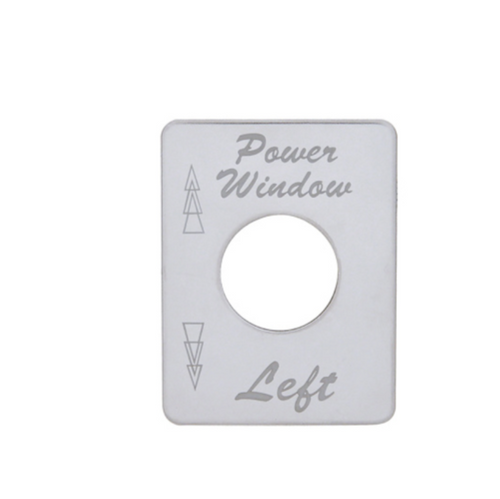 Stainless Steel Switch Name Plate For Peterbilt - Power Window (Left)