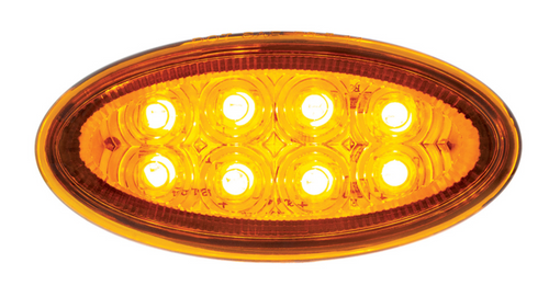 8 LED Fender Parking & Turn Signal Light For Peterbilt 386 (2006-2014) & 387 (2006-2010)-Amber LED/Amber Lens