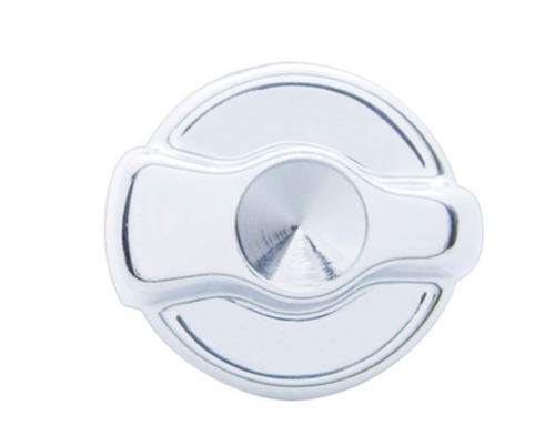 Chrome Plastic A/C Control Knob For Peterbilt - Indented