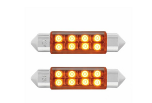 8 SMD High Power Micro LED 211-2 Dome Light Bulb - Amber (2-Pack)