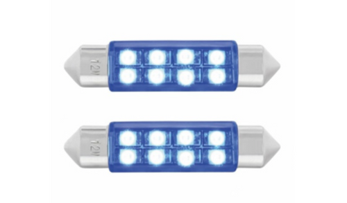 8 SMD High Power Micro LED 211-2 Dome Light Bulb - Blue (2-Pack)