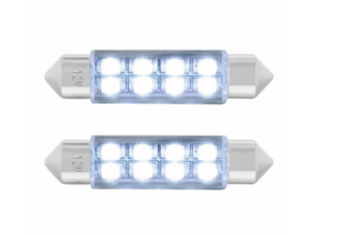 8 SMD High Power Micro LED 211-2 Dome Light Bulb - White (2-Pack)