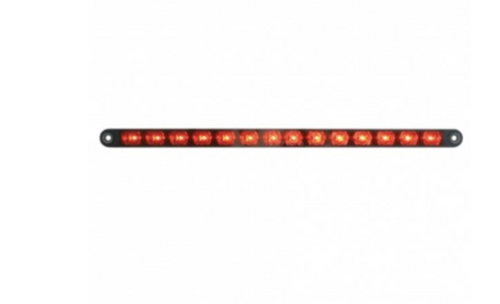 14 LED 12" Auxiliary strip Light - Red LED/Chrome Lens