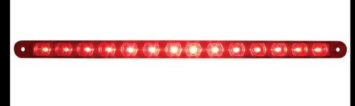 14 Red Led 12" Flush Mount S/T/T Light - Red Lens