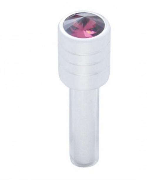 Chrome Door Lock Knob With 7/16" Purple Crystal (2pc/set)