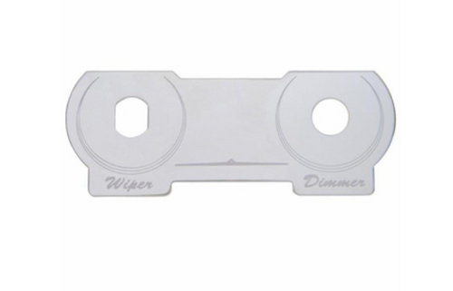 Stainless Steel Switch Name Plate For Peterbilt - Dimmer & Wiper