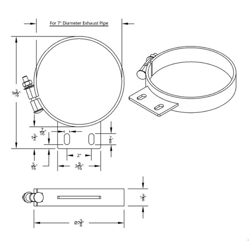 7" Chrome Cab Exhaust Clamp For Peterbilt
