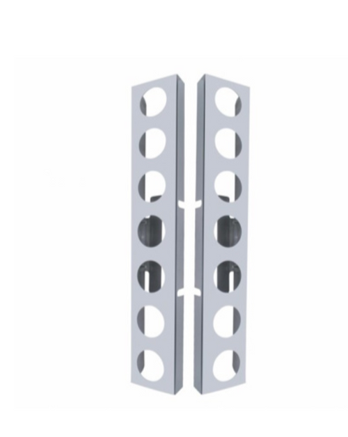 Kenworth Stainless Front Air Cleaner Bracket Only - 14 Light Cutouts (Pair)