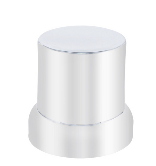 33mm X 2" Chrome Plastic Flat Top Nut Covers With Flange - Push-On (10-Pack)