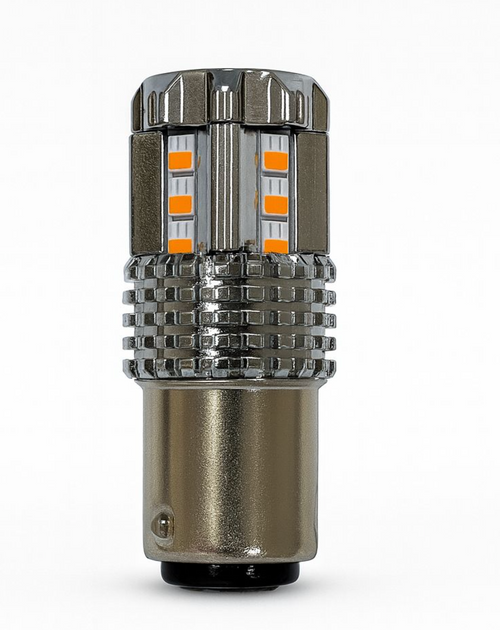 White / Amber 1157 Dual Color 15 LED Bulb for Glass Lens Light